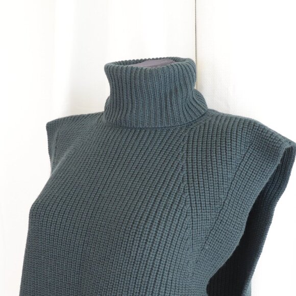 Isabel Marant 100% Merino Wool Megan Sleeveless Sweater Vest Teal Sz S/4 - Picture 7 of 8